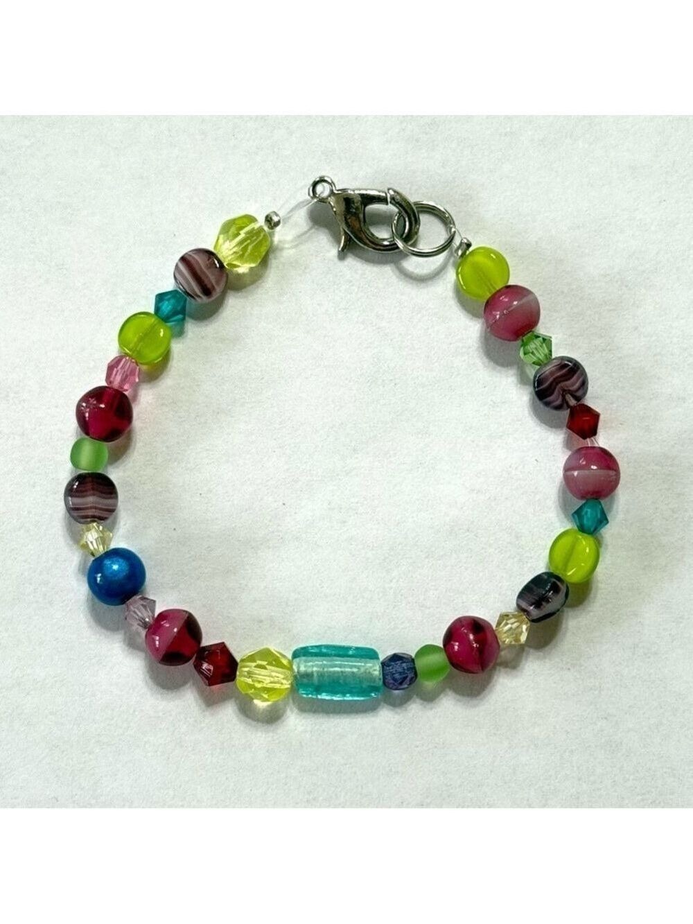Handmade Colorful Glass Beaded Bracelet 6 Inches New